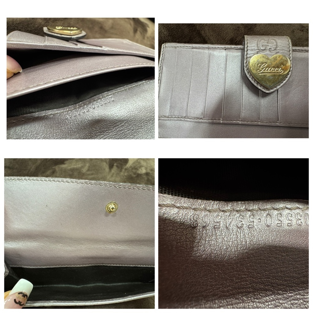 Gucci Women's Metallic Pink calf leather Wallet EUC - Picture 8 of 10